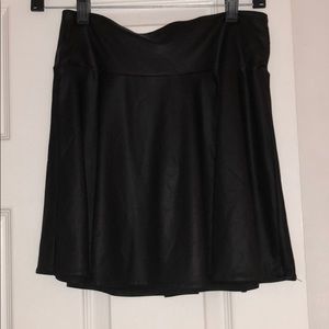 Leather zip up skirt